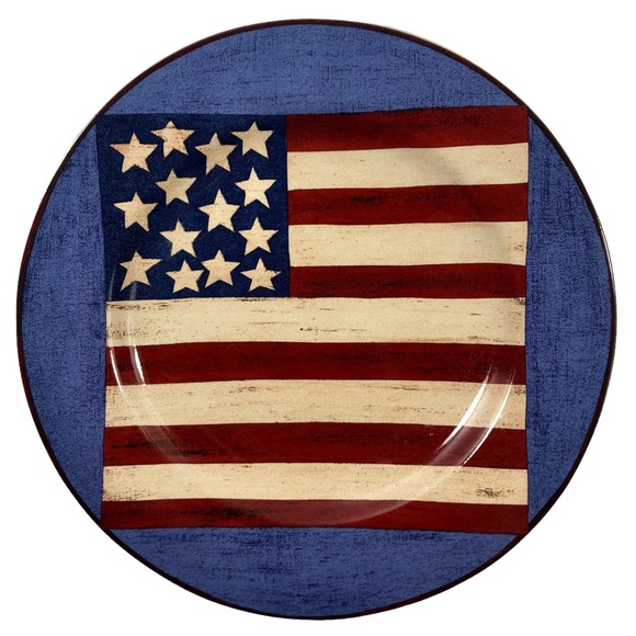 SAKURA Spirit of the Flag by Warren Kimble Set of 4 Ceramic Salad/Dessert Plates - Picture 3 of 11